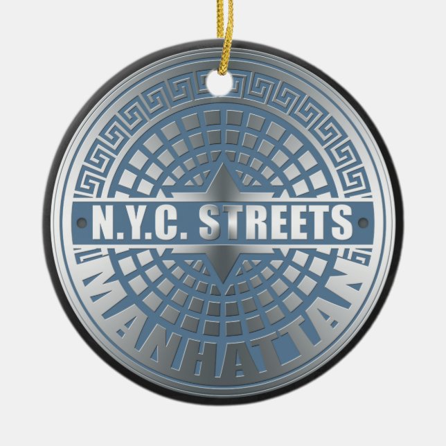 Adorno De Cerámica Manhole Covers Manhattan (Frente)
