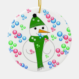 Adorno De Cerámica Mania de Burbujas del Muñeco de Nieve