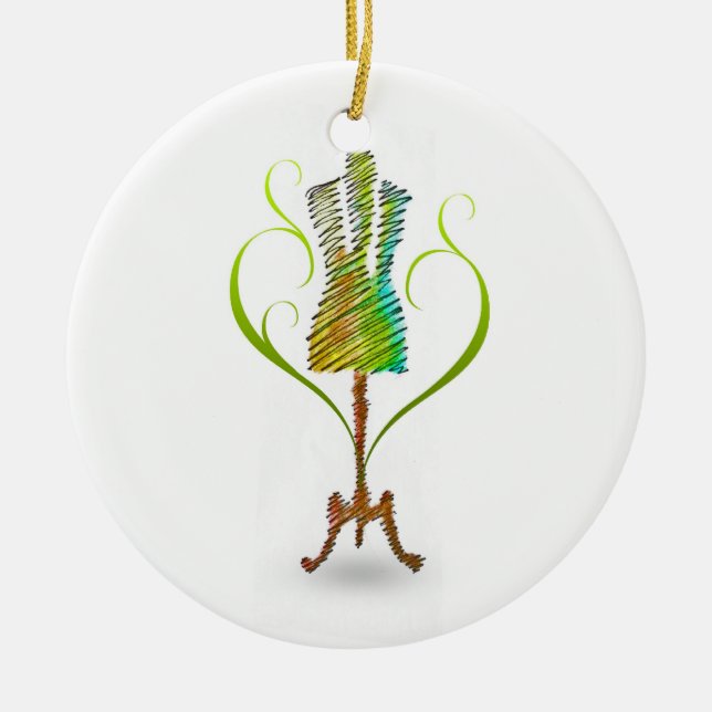 Adorno De Cerámica Mannequina Seamstress / Dressmaker Mannequin (Frente)