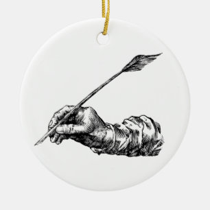 Adorno De Cerámica Mano de la escritura