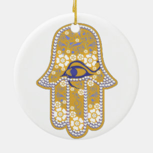 Adorno De Cerámica Mano del hamsa de Fátima