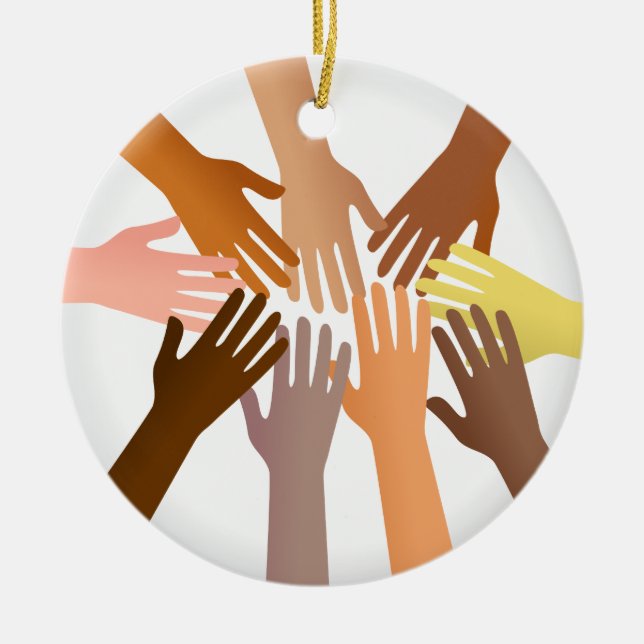 Adorno De Cerámica Manos coloridas (Frente)