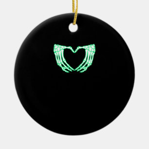 Adorno De Cerámica Manos de esqueleto, corazón, disfraz de Halloween