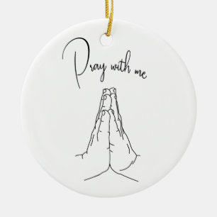 Adorno De Cerámica Manos De Oración, Reza Conmigo