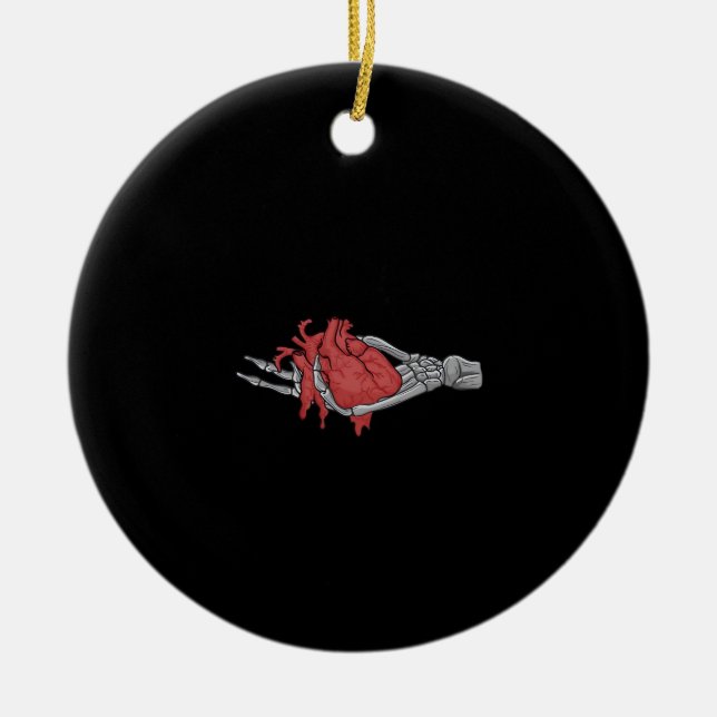 Adorno De Cerámica Manos de Skeleton Heart (Frente)