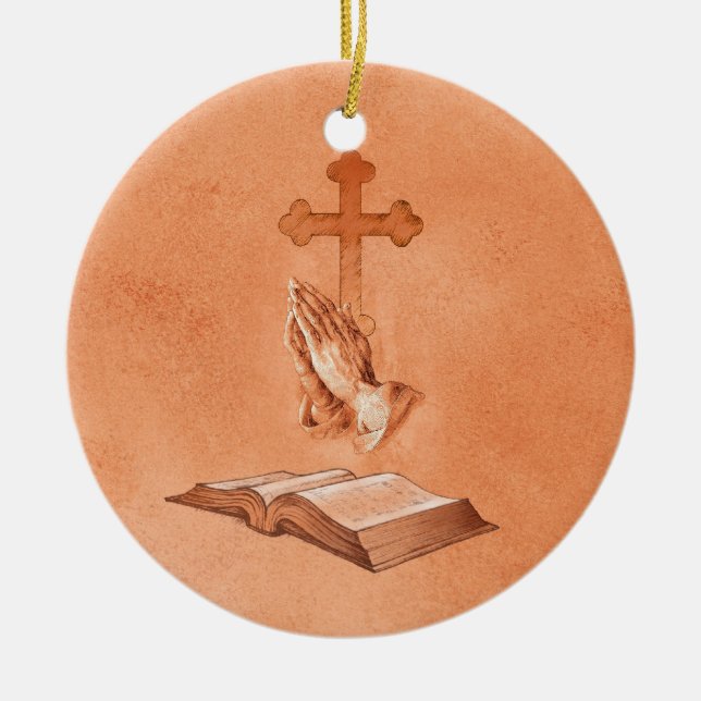 Adorno De Cerámica Manos rezando (Frente)