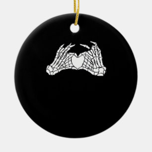 Adorno De Cerámica Manos Skeleton Heart - Luz