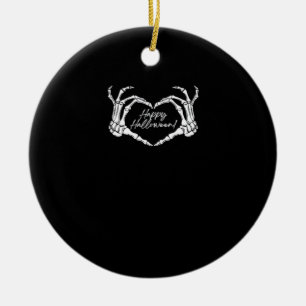 Adorno De Cerámica Manos Skeleton Heart, Skeleton Feliz Halloween, Ja