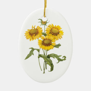 Adorno De Cerámica Manta Floral Vintage Flor de Girasol por Redoute