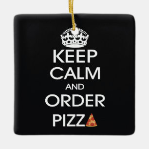 Adorno De Cerámica Mantén la calma y pide pizza