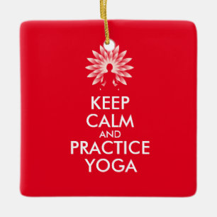 Adorno De Cerámica Mantén la calma y practica yoga