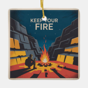 Adorno De Cerámica Mantén Tu Fuego