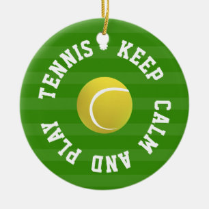 Adorno De Cerámica MANTENER LA CALMA DE LA PELOTA DE TENIS - TEXTO pe