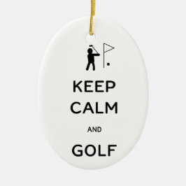Adorno De Cerámica Mantener la calma y el golf