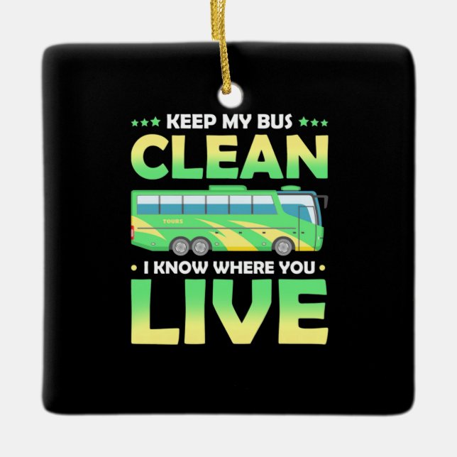 Adorno De Cerámica Mantener mi bus limpio (Anverso)