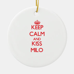 Adorno De Cerámica Mantenga Milo tranquilo y del beso