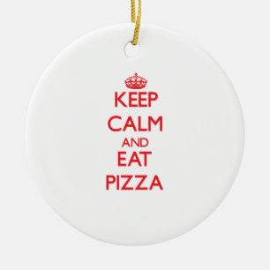 Adorno De Cerámica Mantenga tranquilo y coma la pizza