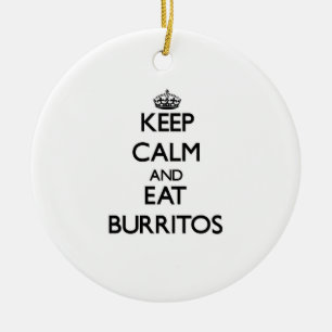 Adorno De Cerámica Mantenga tranquilo y coma los Burritos