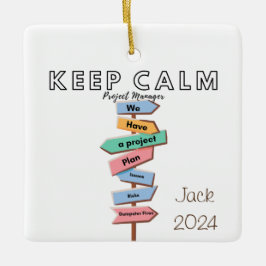 Adorno De Cerámica Mantengan la calma tenemos un plan de proyecto par