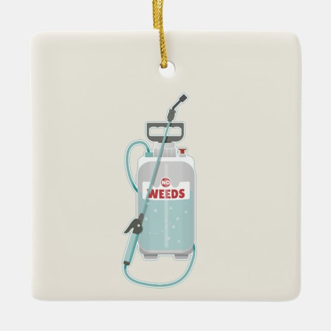 Adorno De Cerámica Mantenimiento de huertas de rociado de maleza (Anverso)