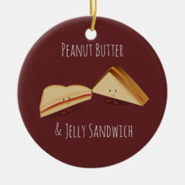 Adorno De Cerámica Mantequilla de cacahuete y sandwich de gelatina