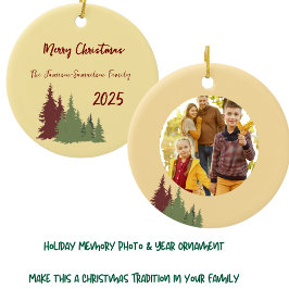 Adorno De Cerámica Mantequilla Navidades de los pinos rojos y verdes