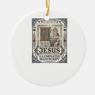 Adorno De Cerámica Manuscrito de Jesús Fe Católica Vintage