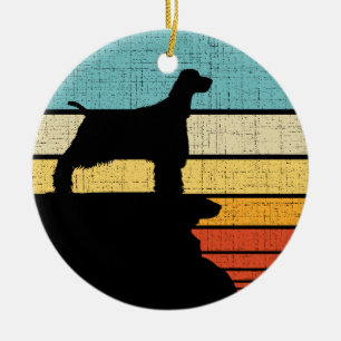 Adorno De Cerámica Manzana inglesa spaniel retro lechón