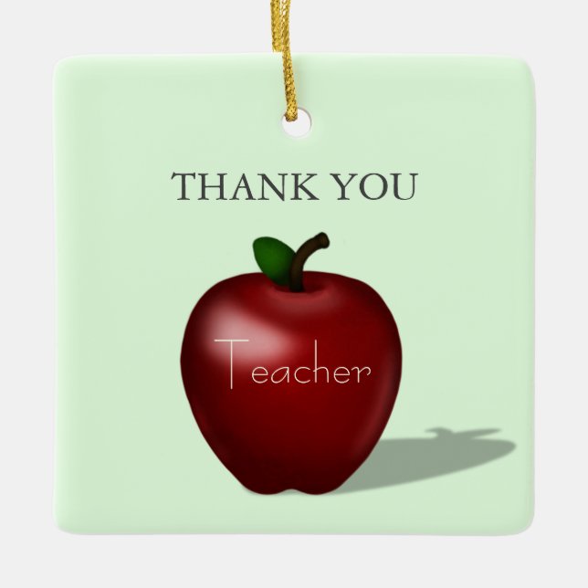 Adorno De Cerámica Manzana roja para la escuela personalizada para pr (Anverso)