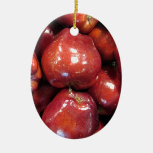 Adorno De Cerámica Manzanas rojas oscuras