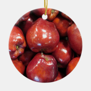 Adorno De Cerámica Manzanas rojas oscuras