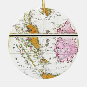 Adorno De Cerámica Mapa 1710 de Ottens de Asia sudoriental Singapur