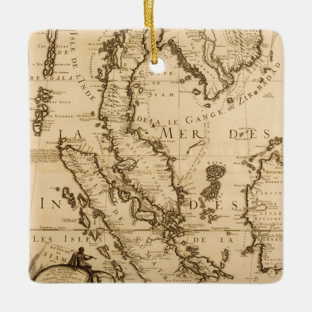 Adorno De Cerámica Mapa antiguo de Asia sudoriental el | 1687 (Anverso)