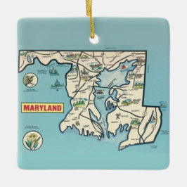 Adorno De Cerámica Mapa Antiguo de Maryland