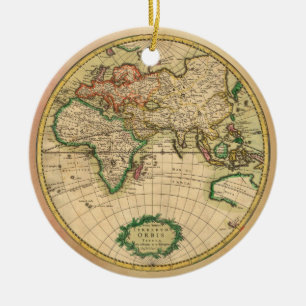 Adorno De Cerámica Mapa antiguo del mundo