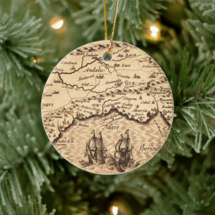 Adorno De Cerámica Mapa antiguo inspirado (3)