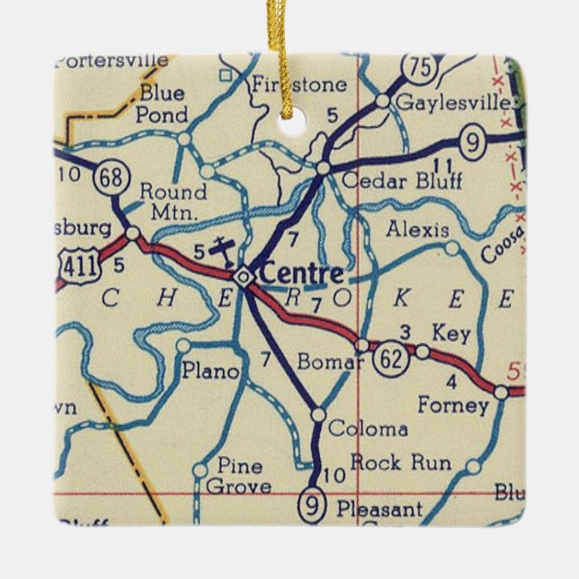 Adorno De Cerámica Mapa central de la cosecha AL (Anverso)