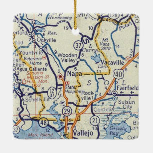 Adorno De Cerámica Mapa clásico de Napa
