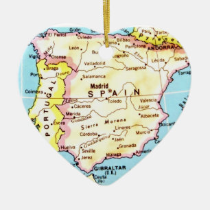 Adorno De Cerámica Mapa colorido del diseño de España