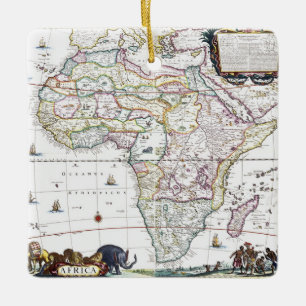 Adorno De Cerámica Mapa de África el 1696