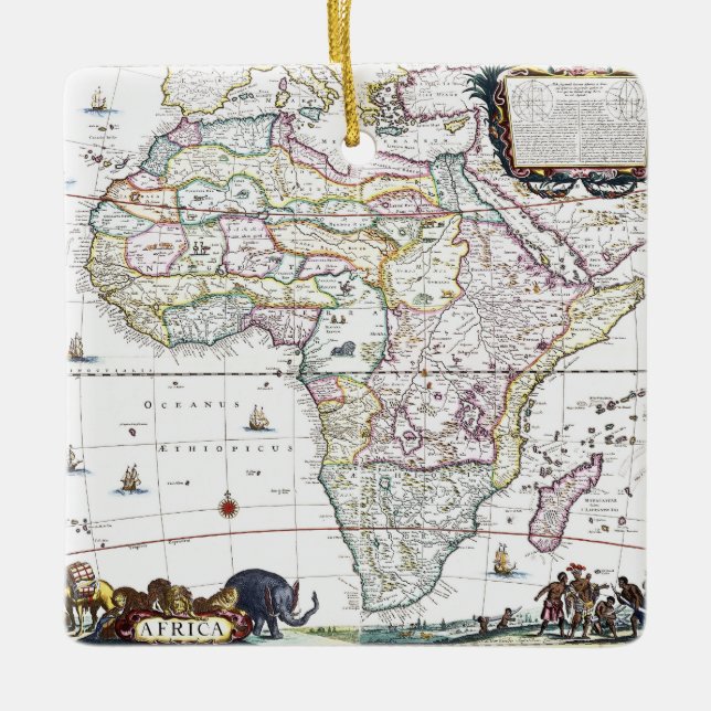 Adorno De Cerámica Mapa de África el | 1696 (Anverso)