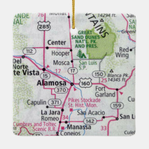 Adorno De Cerámica Mapa de Alamosa CO