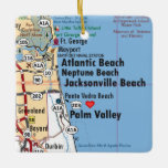 Adorno De Cerámica Mapa de Atlantic Beach Florida<br><div class="desc">Ornamento navideño de Atlantic Beach Florida hecho con hoja de ruta vintage.</div>