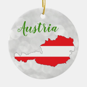 Adorno De Cerámica Mapa de bandera austriaca