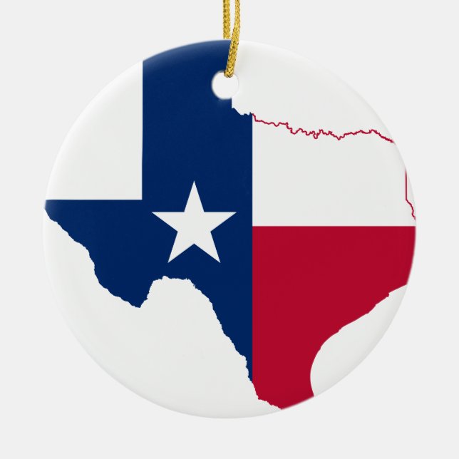 Adorno De Cerámica Mapa de bandera de Texas (Frente)