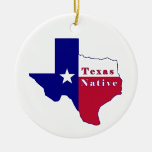 Adorno De Cerámica Mapa de bandera nativa de Texas