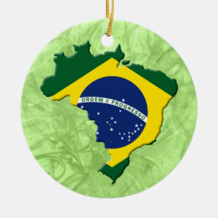 Adorno De Cerámica Mapa de Brasil