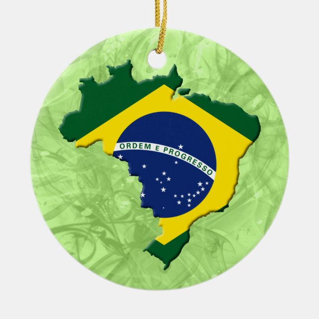 Adorno De Cerámica Mapa de Brasil (Frente)