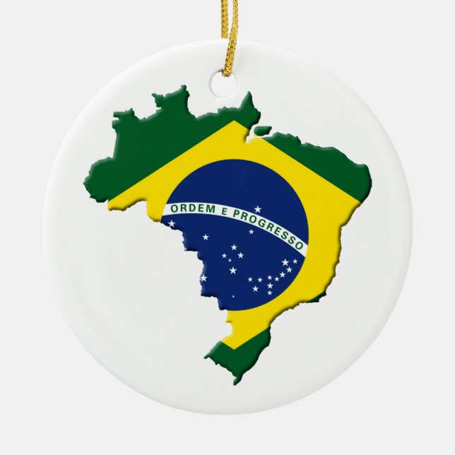 Adorno De Cerámica Mapa de Brasil (Frente)
