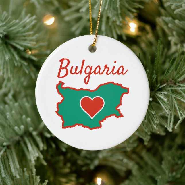 Adorno De Cerámica Mapa de Bulgaria (Árbol)